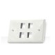 Link US-2314 Shiny Face Plate, 4 Port White