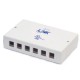 Link US-2406 Surface White Mount Box 6 Port (No Modular Jack)